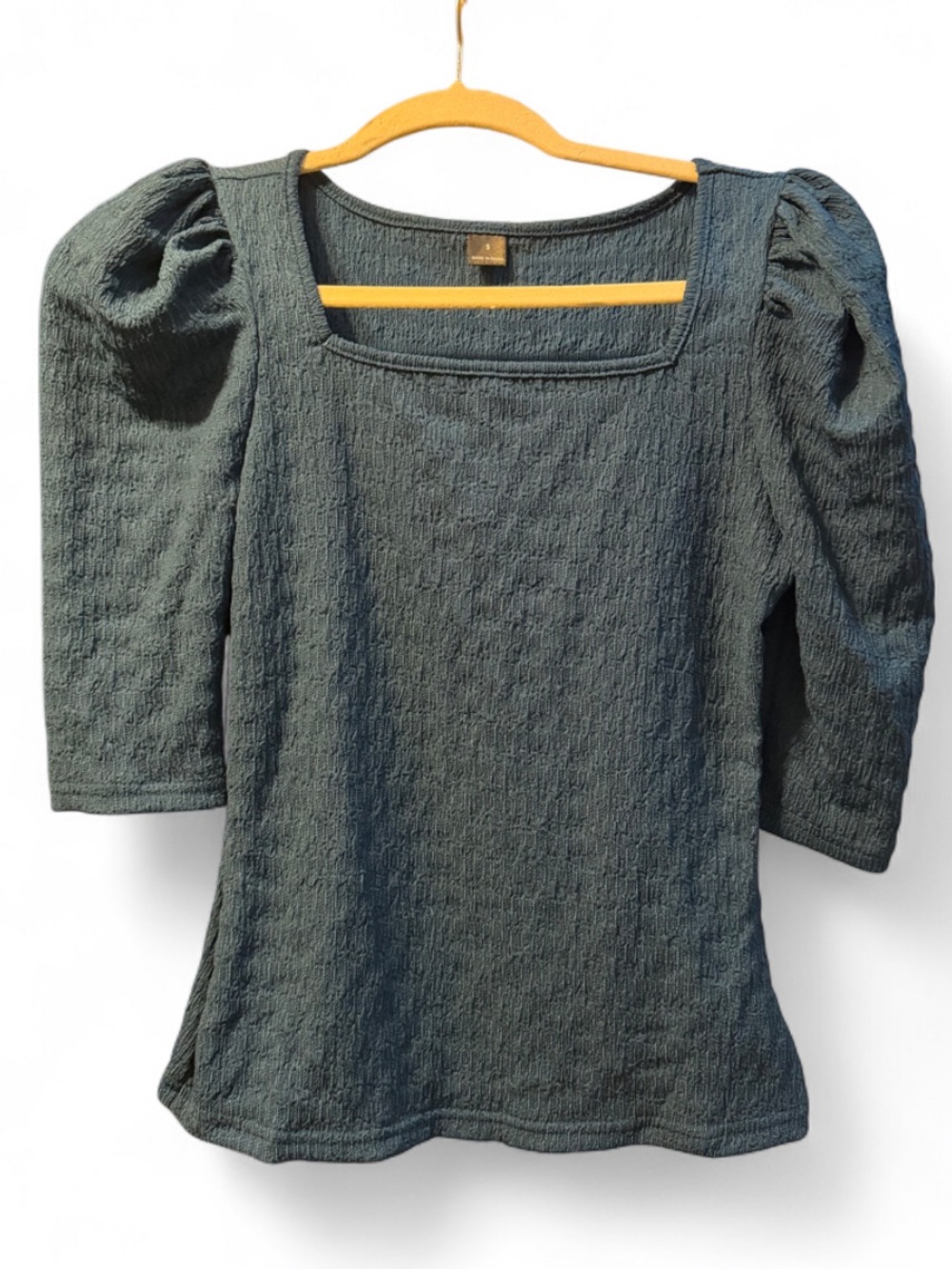 SHEIN Dark Green Puff Sleeve Work Blouse Size Small | Office Siren Dark Academia